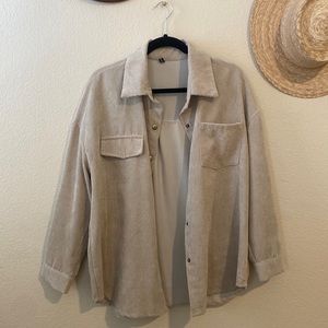 beige button down